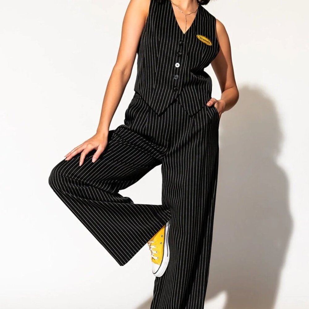 Dressed in LALA Black Pinstripe Pants